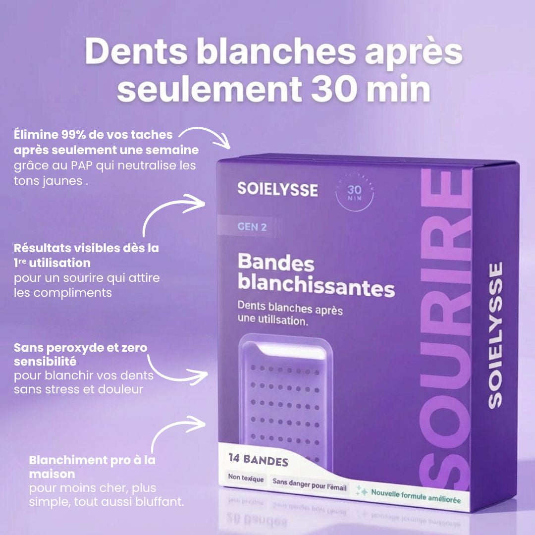 🦷BANDES POUR BLANCHIR LES DENTS JAUNES EN 30 MINUTES⏱️