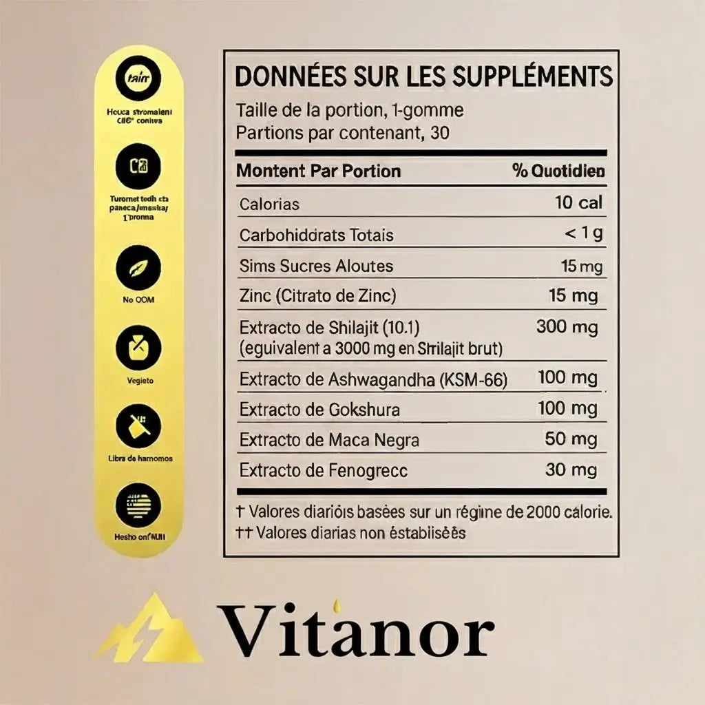 Vitanor Shilajit Gold - Force et vitalite Himalaya