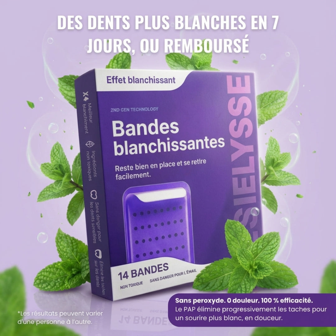 🦷BANDES POUR BLANCHIR LES DENTS JAUNES EN 30 MINUTES⏱️