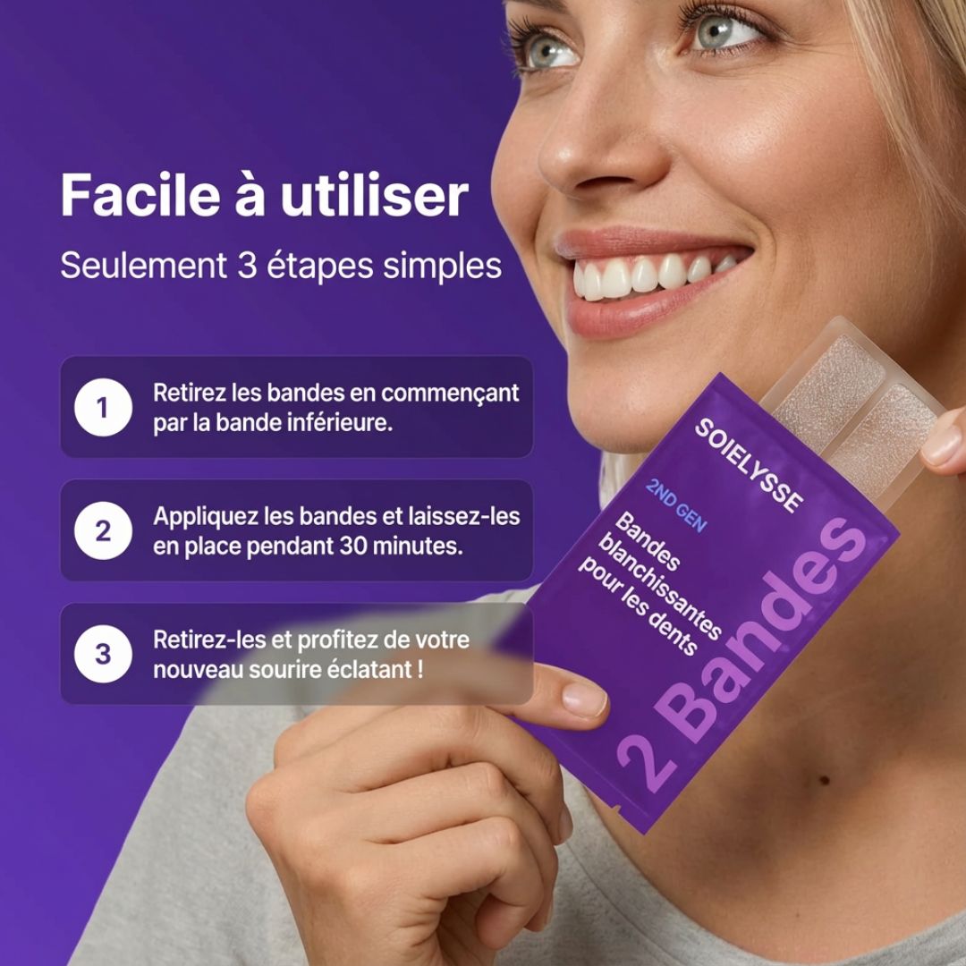 🦷BANDES POUR BLANCHIR LES DENTS JAUNES EN 30 MINUTES⏱️